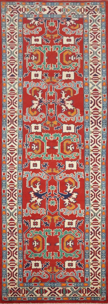 Handmade Heriz Serapi Vegetable Dye Runner Rug 3x10