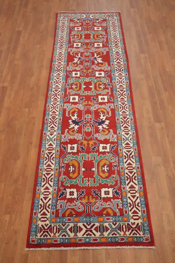 Handmade Heriz Serapi Vegetable Dye Runner Rug 3x10
