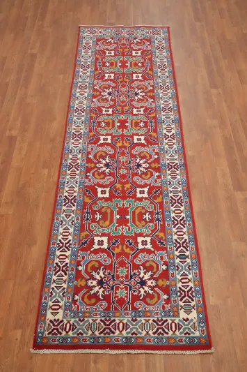 Vegetable Dye Heriz Serapi Oriental Runner Rug 3x9