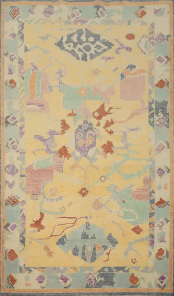 Vegetable Dye Oushak Oriental Rug 4x7