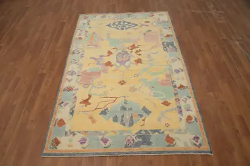 Vegetable Dye Oushak Oriental Rug 4x7