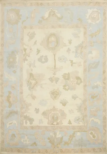 Vegetable Dye Oushak Handmade Wool Area Rug 8x10