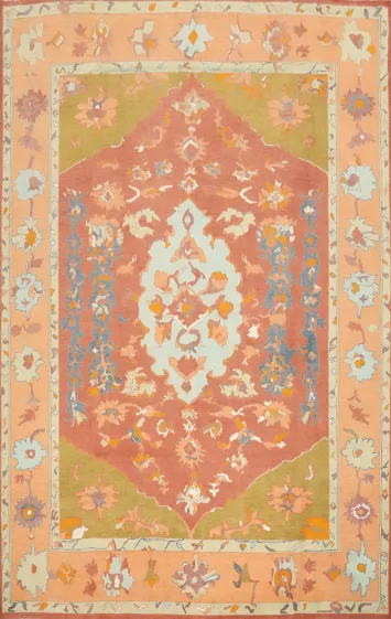 Vegetable Dye Oushak Large Area Rug 10x13