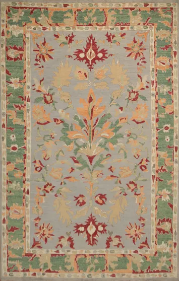 Floral Wool Oushak Vegetable Dye Large Rug 10x15