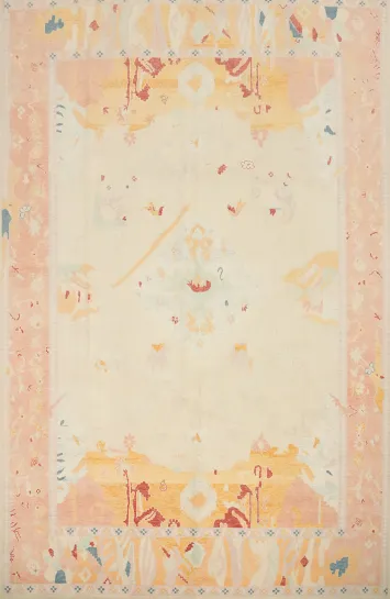 Vegetable Dye Oushak Large Wool Area Rug 9x12
