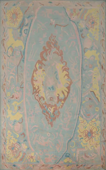 Vegetable Dye Oushak Oriental Large Rug 12x18