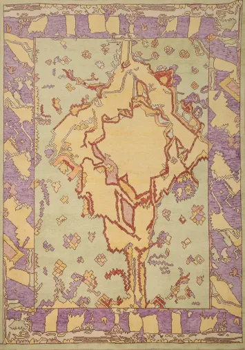 Vegetable Dye Oushak Oriental Area Rug 6x8