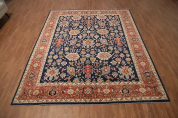Blue Floral Ziegler Vegetable Dye Area Rug 8x10