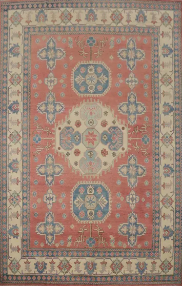 Geometric Kazak Vegetable Dye Large Area Rug 9x12