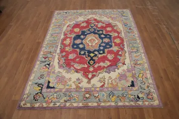 Vegetable Dye Oushak Handmade Wool Rug 5x7