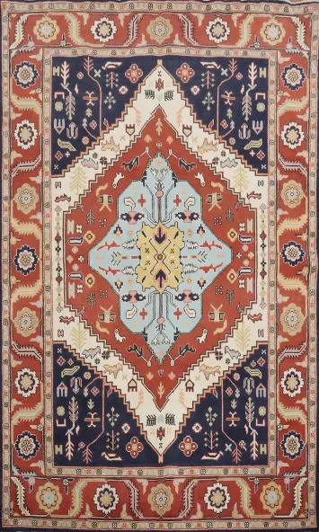 Vegetable Dye Heriz Serapi Handmade Area Rug 6x9