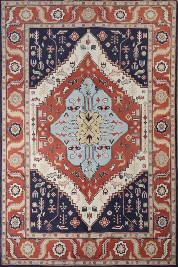 Vegetable Dye Heriz Serapi Handmade Area Rug 6x9