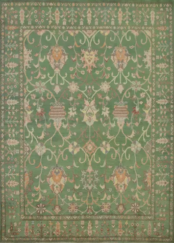 Handmade Green Kazak Vegetable Dye Area Rug 8x10