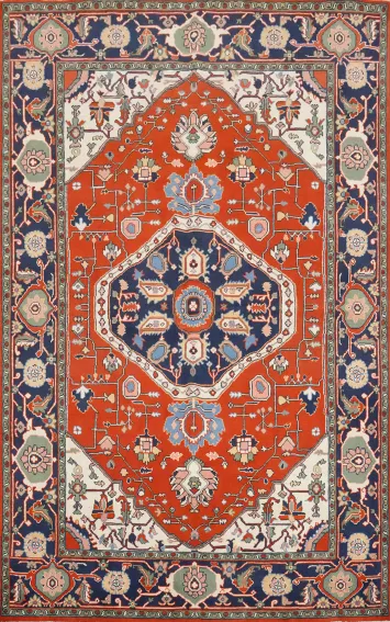 Vegetable Dye Heriz Serapi Handmade Area Rug 6x9