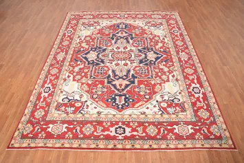 Vegetable Dye Heriz Serapi Geometric Area Rug 8x10