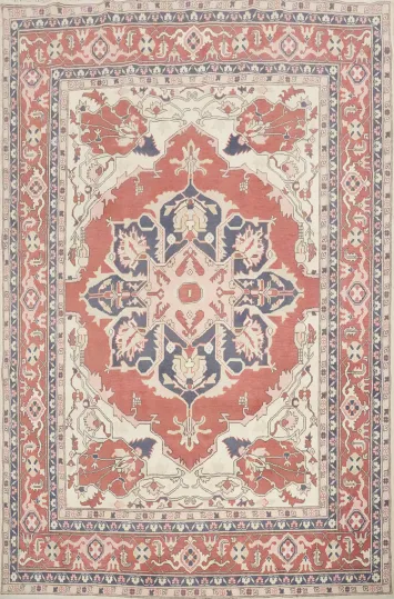 Handmade Wool Heriz Serapi Vegetable Dye Area Rug 8x10