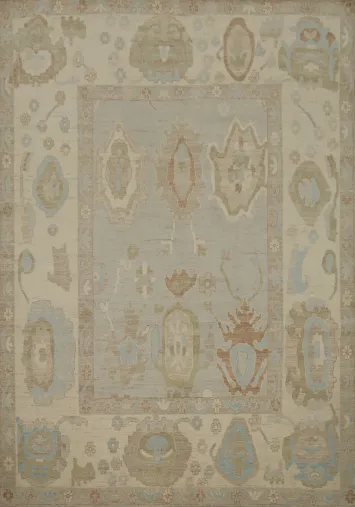 Handmade Gray Oushak Vegetable Dye Area Rug 8x10