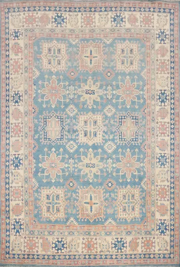 Vegetable Dye Kazak Geometric Area Rug 8x10