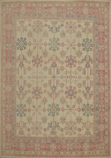 Vegetable Dye Kazak Wool Area Rug 8x10