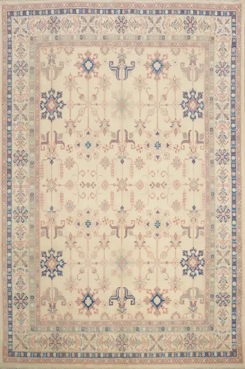 Geometric Kazak Vegetable Dye Area Rug 8x10