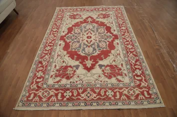 Vegetable Dye Heriz Serapi Handmade Area Rug 6x9