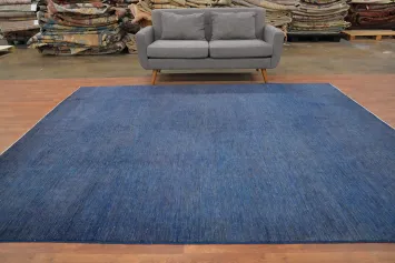 Vegetable Dye Blue Gabbeh Persian Area Rug 8x10