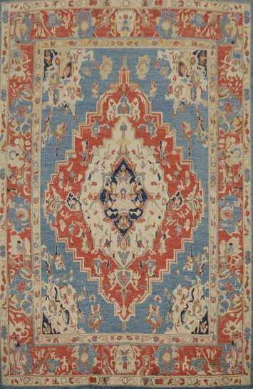 Vegetable Dye Heriz Serapi Handmade Wool Area Rug 9x12