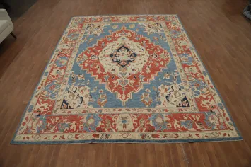 Vegetable Dye Heriz Serapi Handmade Wool Area Rug 9x12