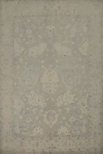 Vegetable Dye Oushak Handmade Wool Large Rug 12x15