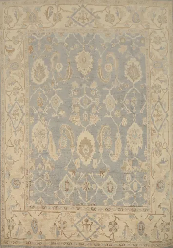 Handmade Wool Oushak Vegetable Dye Area Rug 8x9