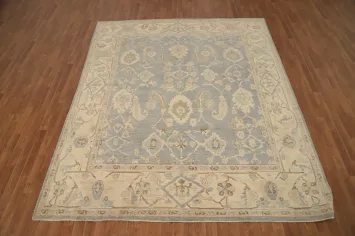 Handmade Wool Oushak Vegetable Dye Area Rug 8x9