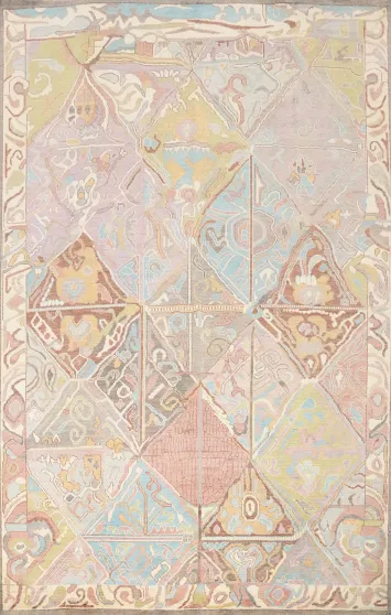 Vegetable Dye Oushak Geometric Area Rug 10x13