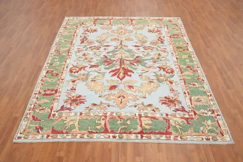 Vegetable Dye Oushak Light Blue Area Rug 8x10