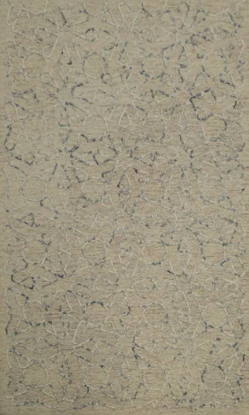 Chic Beige Carpet with Delicate Circular Pattern Accents Area Rug 5x8