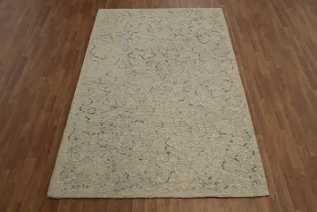 Chic Beige Carpet with Delicate Circular Pattern Accents Area Rug 5x8