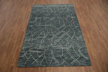 Slate Abstract Area Rug 5x8 with Modern Line Designs