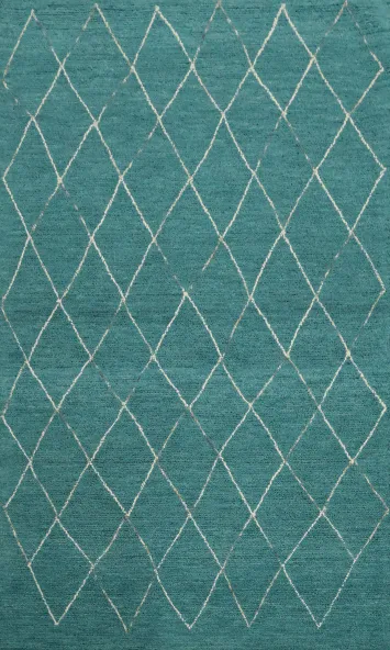 Hand Tufted Wool Trellis Oriental Area Rug 5x8
