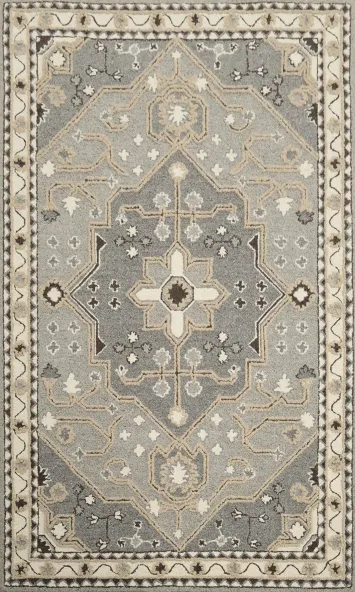 Intricate Geometric Pattern Area Rug 5x8 with Elegant Neutral Tones