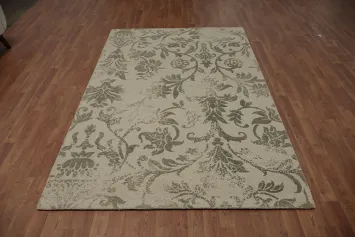 Damask Design Wool Modern Area Rug 5x8