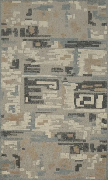 Hand Tufted Abstract Area Rug 5x8 for Contemporary Spaces