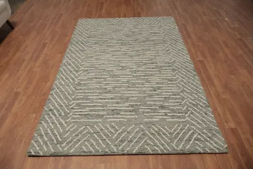 Elegant Textured Striped Modern Area Rug 5x8
