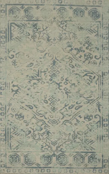 Sleek Blue and Beige Patterned Area Rug 5x8 Enhance Your Living Space