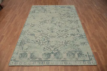 Sleek Blue and Beige Patterned Area Rug 5x8 Enhance Your Living Space