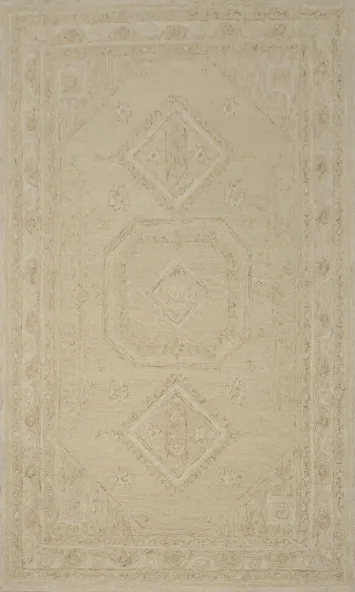 Neutral Tone Area Rug 5x8 with Delicate Geometric Details