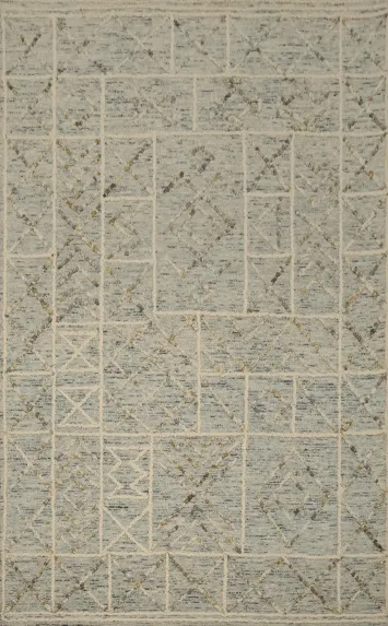 Geometric Design Area Rug 5x8 in Neutral Color Palette