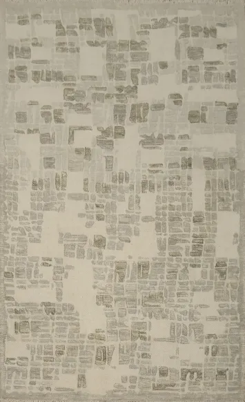 Modern Geometric Pattern Area Rug 5x8 in Neutral Tones for Urban Spaces