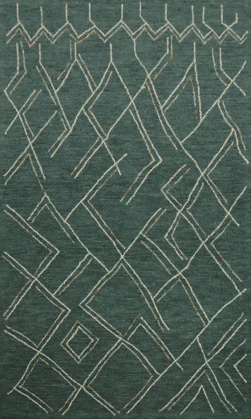Elegant Geometric Area Rug 5x8 in Deep Teal for Modern Homes