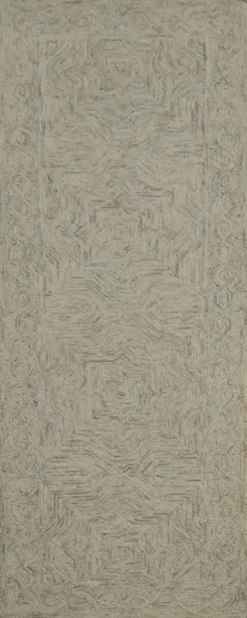 Refined Wool Abstract Runner Rug 3x8 for Modern Minimalist Spaces