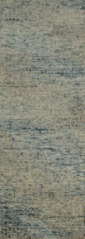 Mosaic Abstract Runner Rug 3x9 with Subtle Textures and Tonal Hues