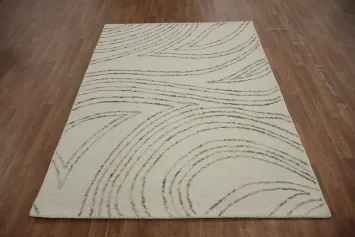 Contemporary Swirling Patterned Modern Rug 5x7